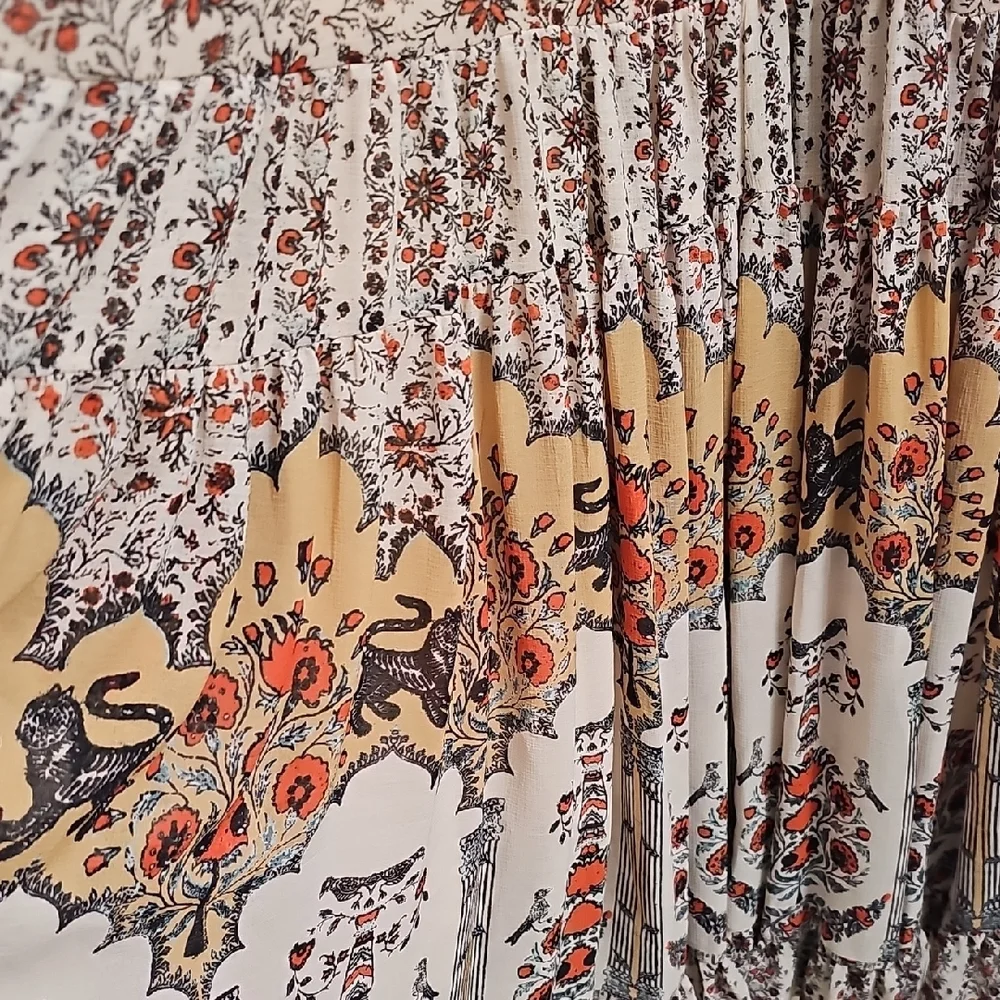 Free People Cream Floral Long Sleeve Maxi Dress - Picture 3 of 5